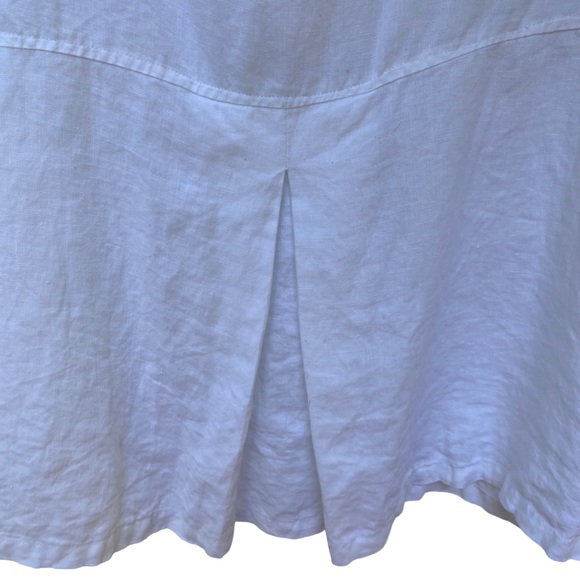 T & W Designs 100% Linen Button Front Top with Pockets and Back Pleat EUC Size L - Picture 6 of 7